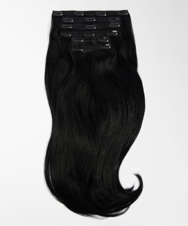 Classic Clip-ins Straight / Max Volume / 6 pieces 1.0 Black 50 cm