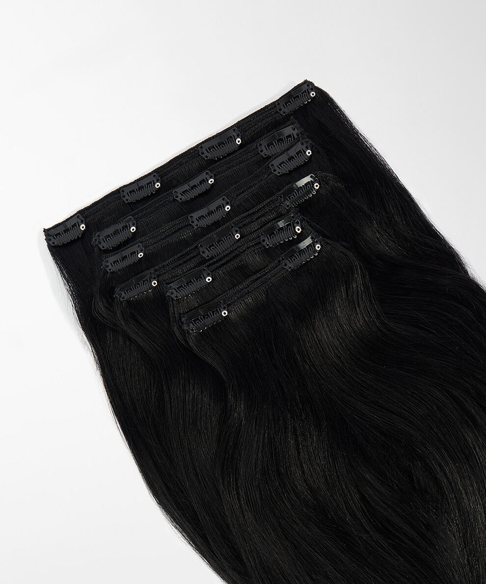 Classic Clip-ins  Straight / Max Volume / 6 pieces 1.0 Black 50 cm