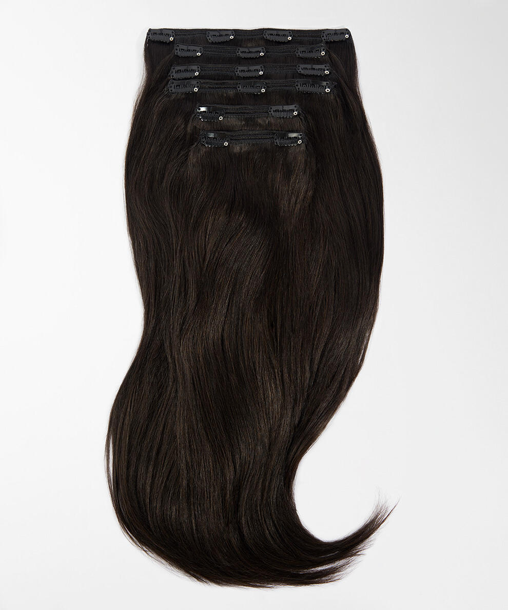 Classic Clip-ins Straight / Max Volume / 6 pieces 1.2 Black Brown 50 cm