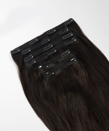 Classic Clip-ins Straight / Max Volume / 6 pieces 1.2 Black Brown 50 cm