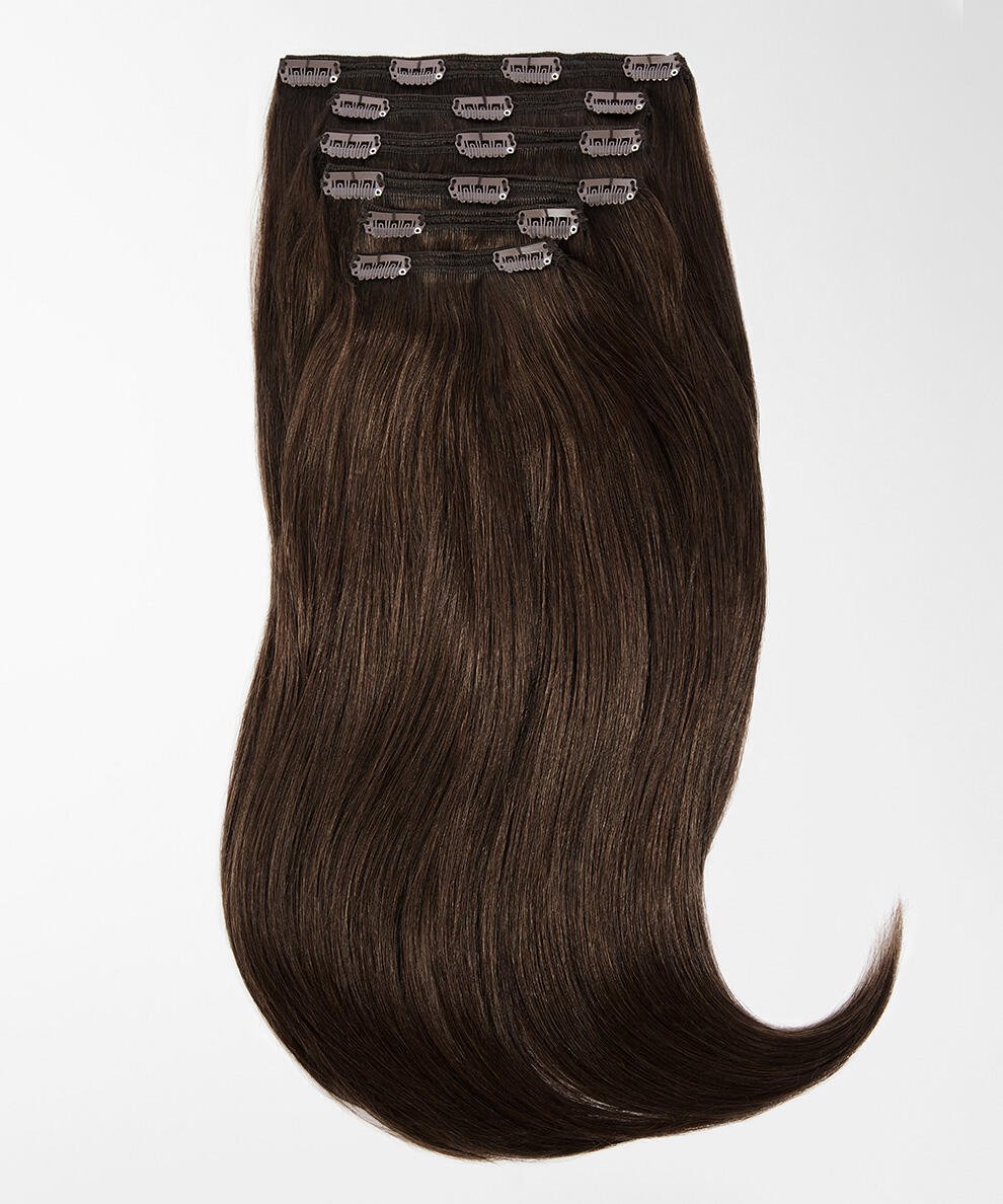 Classic Clip-ins Straight / Max Volume / 6 pieces 2.0 Dark Brown 50 cm