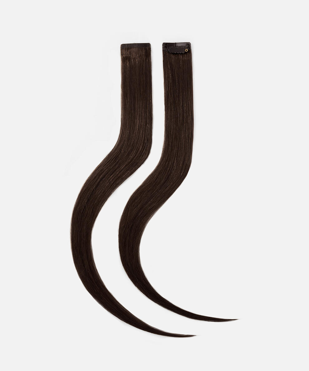 Single Invisible Clip-ins Straight / 2 pieces 2.3 Chocolate Brown 40 cm