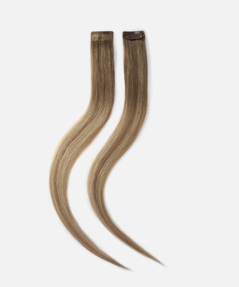 Single Invisible Clip-ins Straight / 2 pieces B5.1/7.3 Brown Ash Blonde Balayage 40 cm