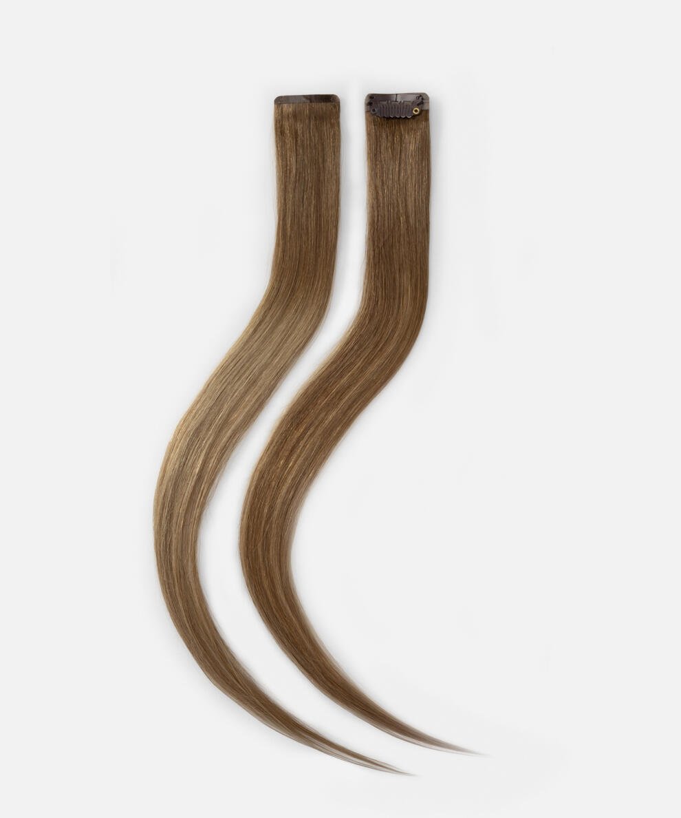 Single Invisible Clip-ins Straight / 2 pieces B5.0/8.3 Brownish Blonde Balayage 40 cm