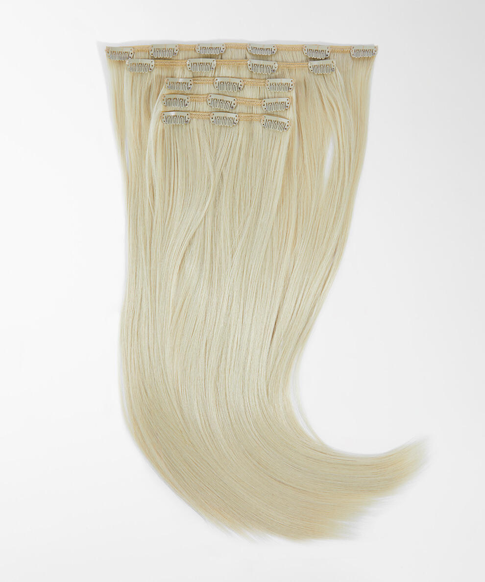 Vegan Clip-ins Straight / Medium Volume / 5 pieces 10.10 Platinum Blonde 50 cm