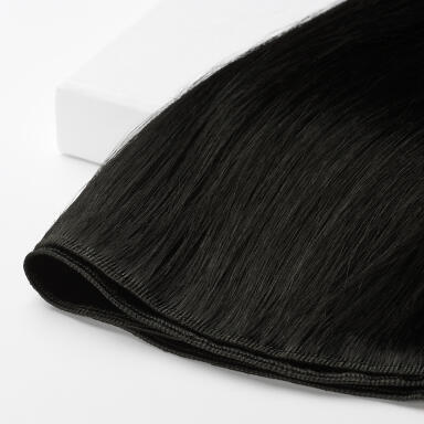 Premium Weft Extensions Straight / Single Layer / Light Volume 1.0 Black 60 cm