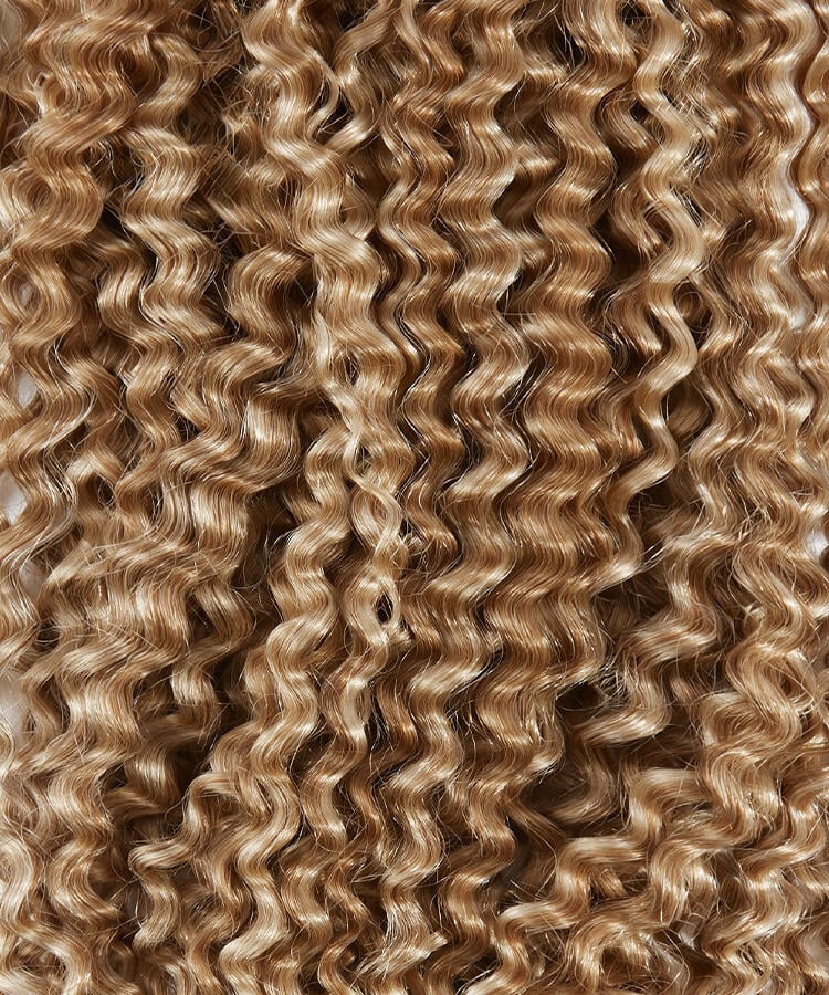 Premium Keratin Extensions Spiral Curls / 20 pieces M5.3/10.6 Vanilla Blonde Toffee Highlights 60 cm