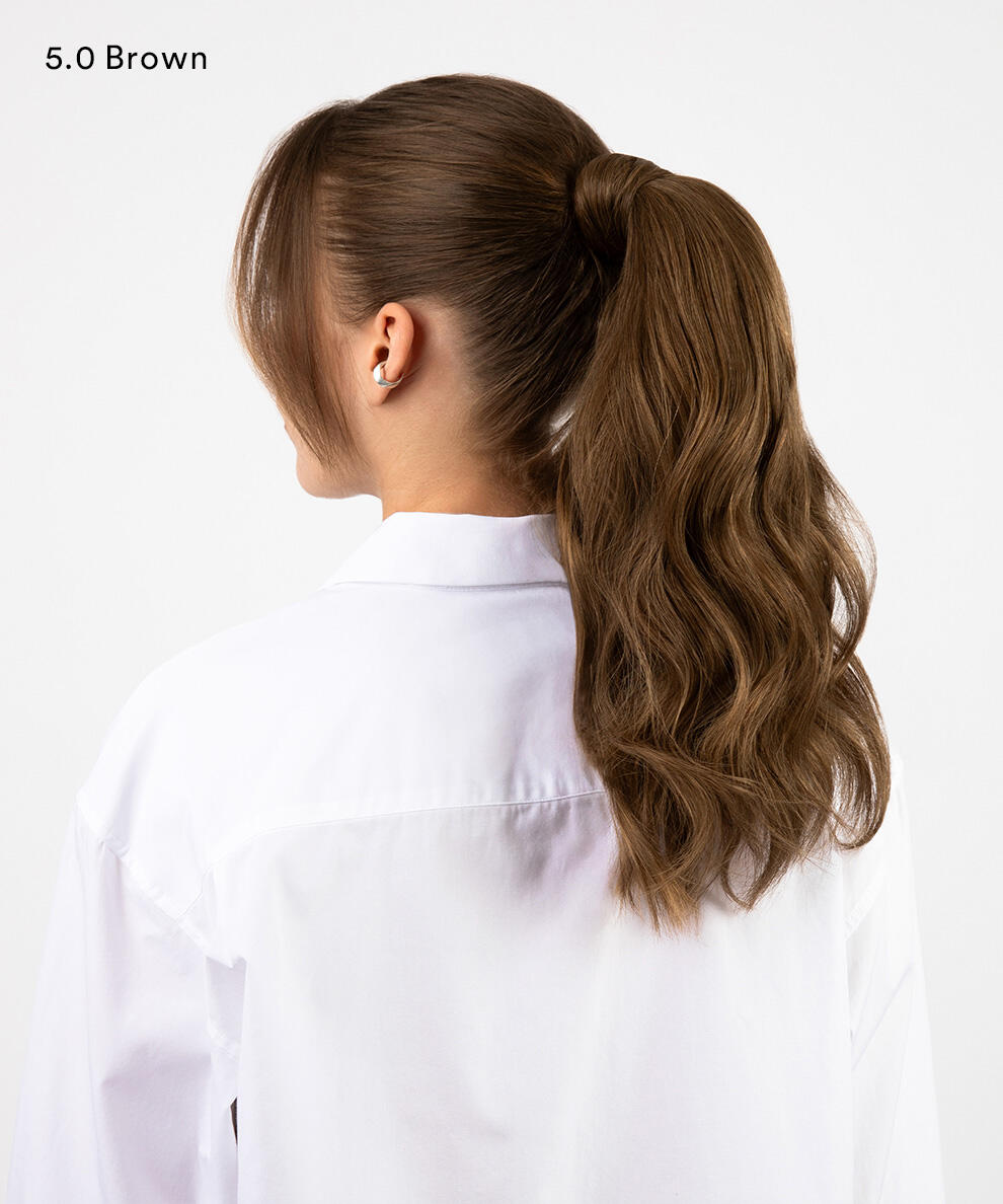 Ponytail Straight / Clip-in / Medium Volume 1.0 Black 40 cm