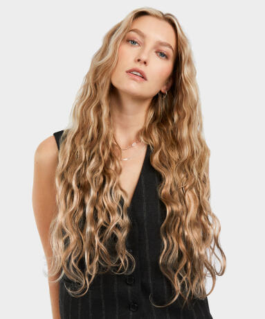 Clip-on set Beach Wave 7 pieces M2.3/2.6 Dark Ashy Highlights 60 cm