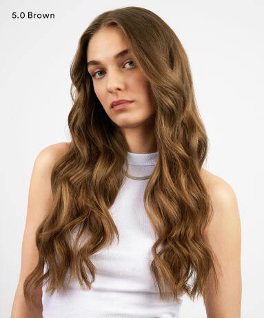 Invisible Clip-ins Straight / Medium Volume / 7 pieces B5.0/8.3 Brownish Blonde Balayage 50 cm