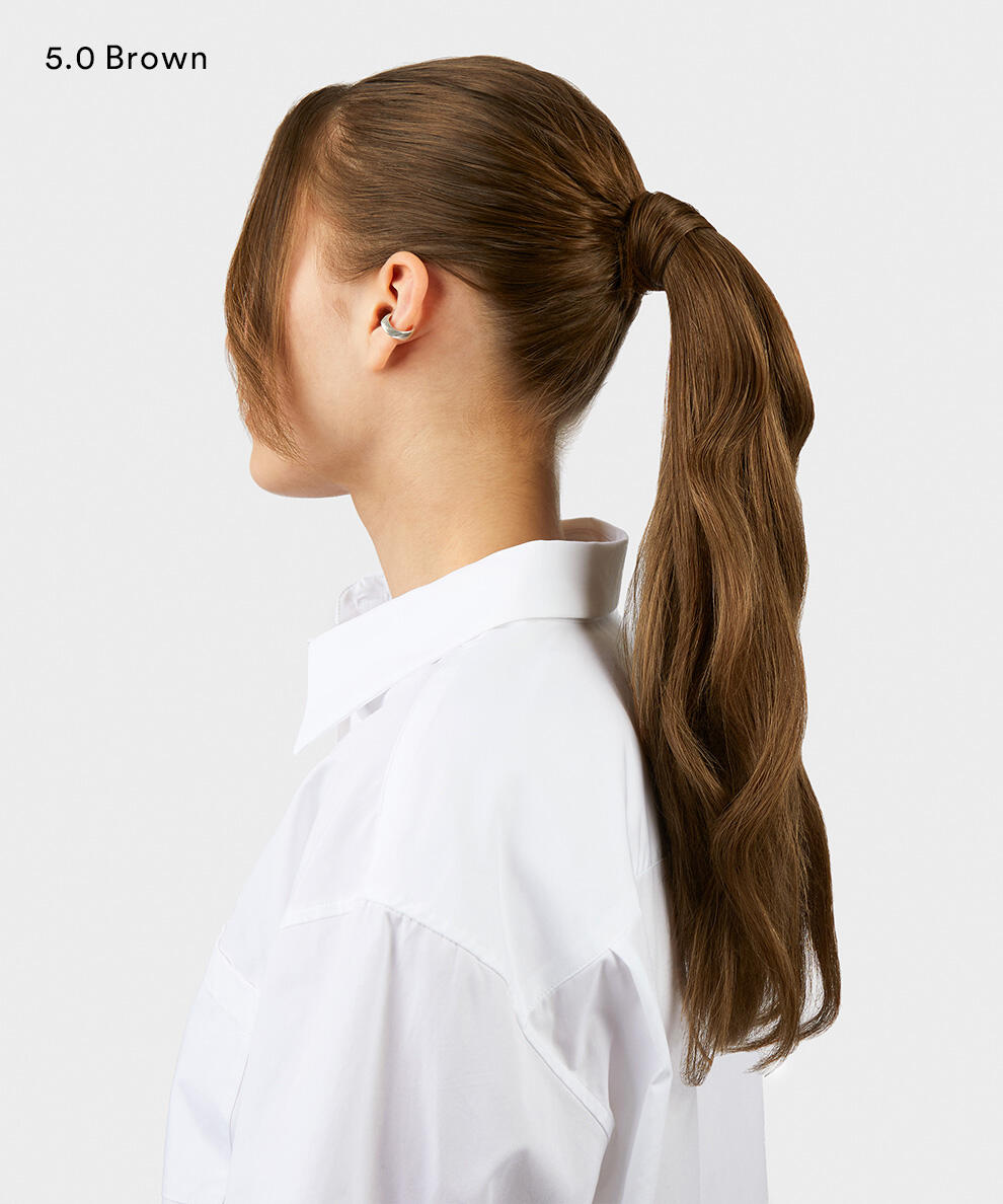 Ponytail Straight / Clip-in / Light Volume 1.2 Black Brown 40 cm