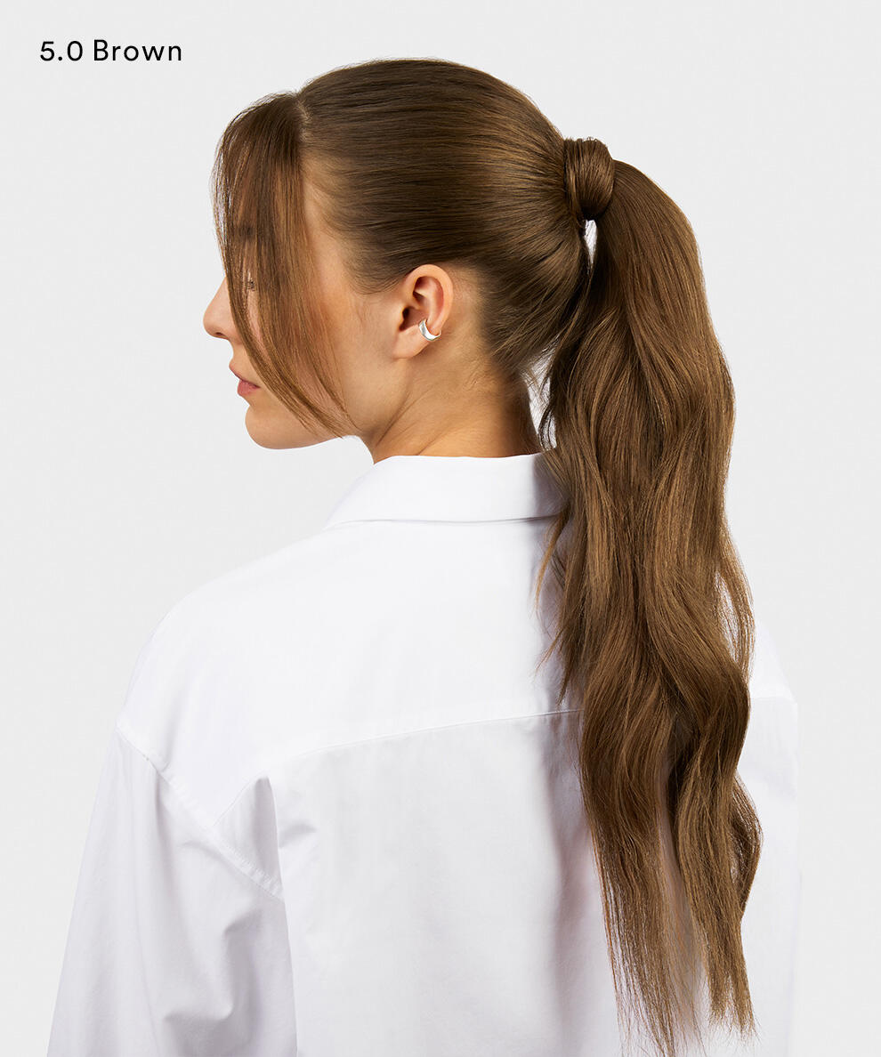 Ponytail Straight / Clip-in / Light Volume 2.0 Dark Brown 50 cm