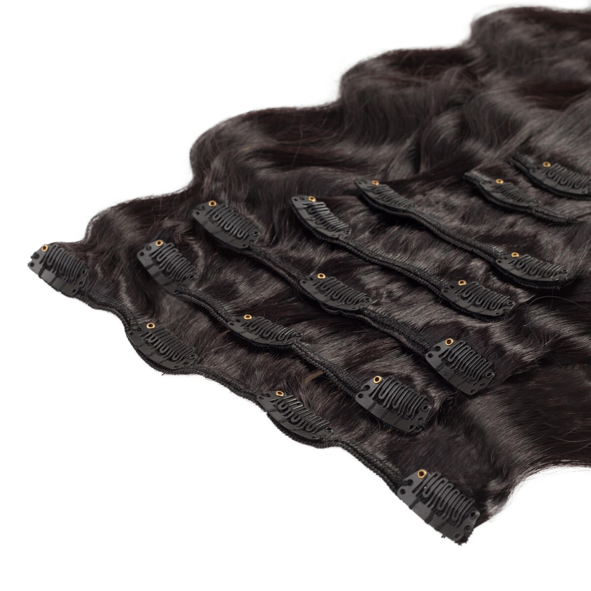 Clip-on set Beach Wave 7 pieces 1.2 Black Brown 60 cm