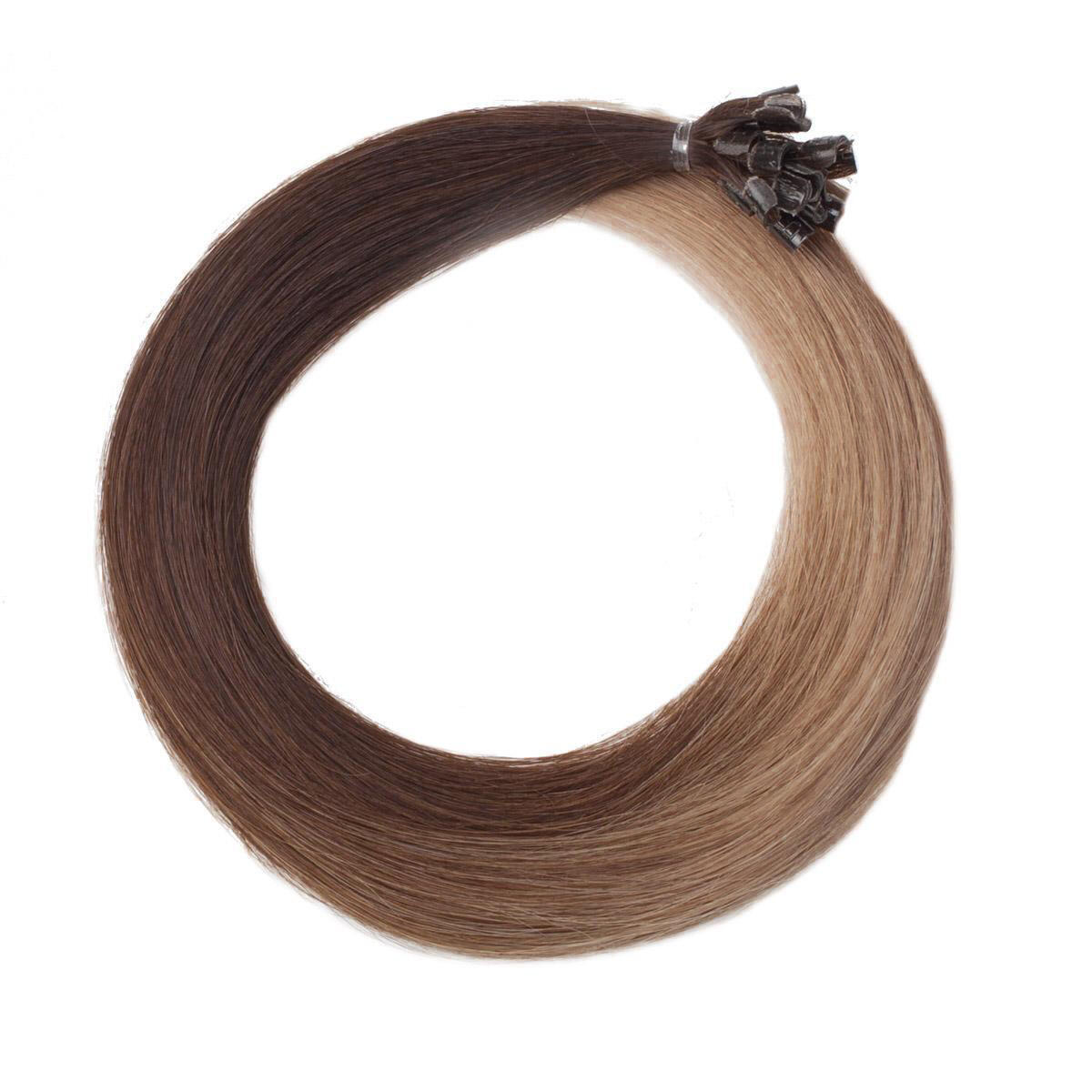 Premium Keratin Extensions - 20 pieces O2.2/7.3 Brown Ash Ombre 50 cm