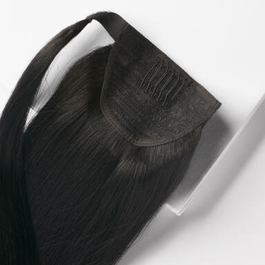 Ponytail Straight / Clip-in / Medium Volume 1.0 Black 40 cm