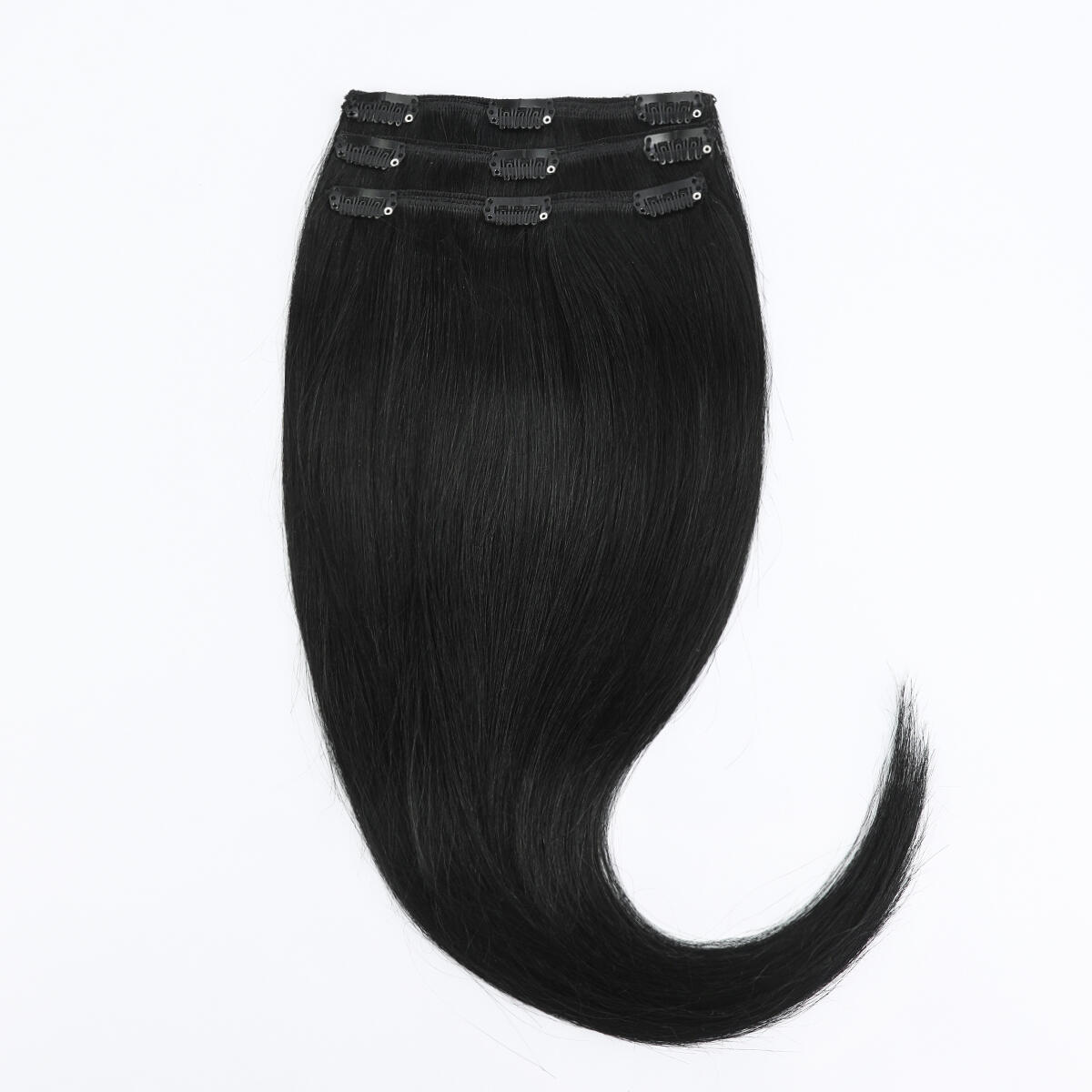 Classic Clip-ins Straight / Light Volume / 3 pieces 1.0 Black 50 cm