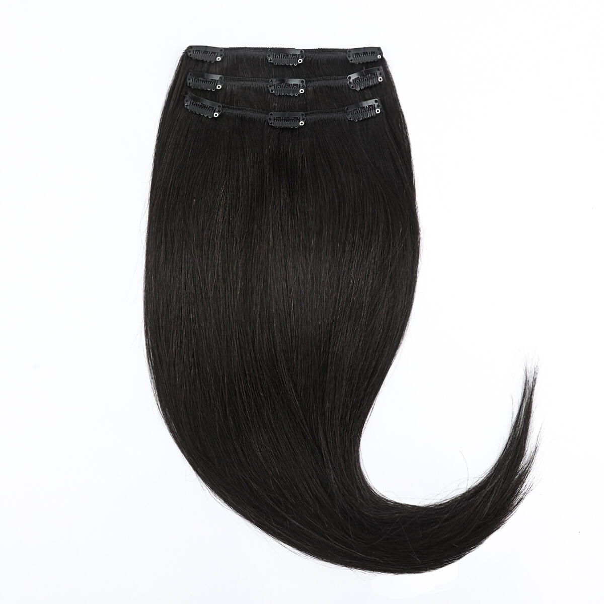 Classic Clip-ins Straight / Light Volume / 3 pieces 1.2 Black Brown 50 cm