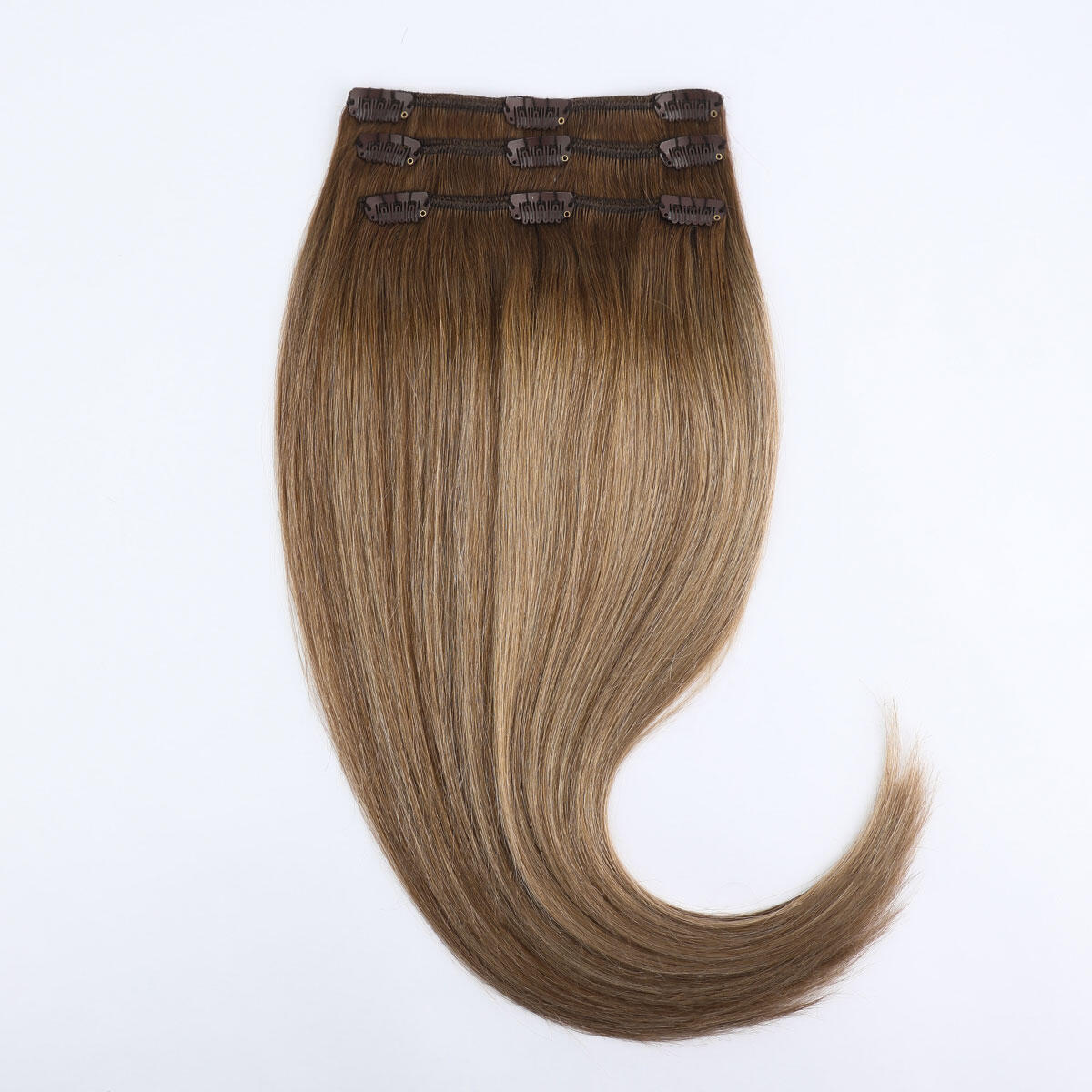 Classic Clip-ins Straight / Light Volume / 3 pieces B5.0/8.3 Brownish Blonde Balayage 40 cm