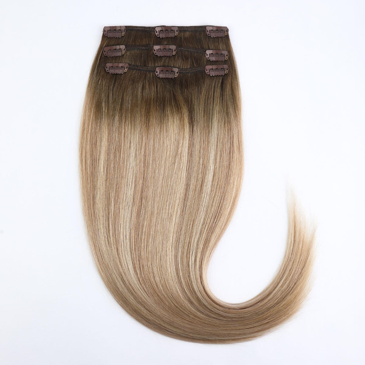 Classic Clip-ins Straight / Light Volume / 3 pieces B2.6/10.7 Dark Ashy Blonde Balayage 50 cm